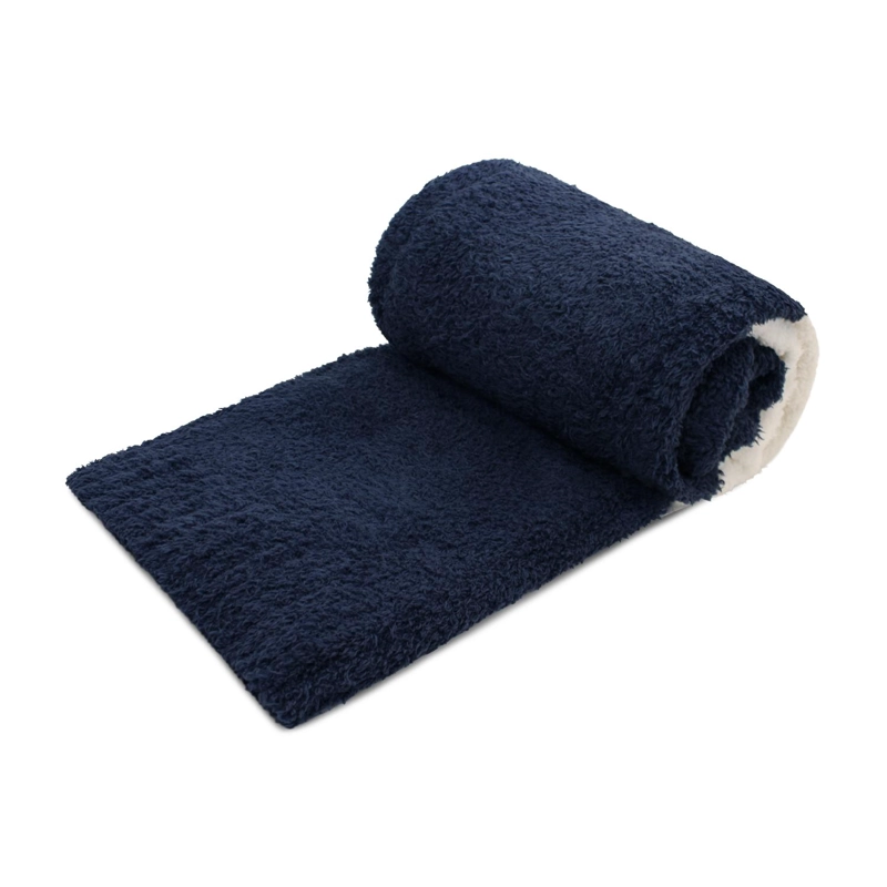 MANTA DE FRANELA NAUTICA 127X152 FLUFFY CAMA SOFA SUAVIDAD SUPERIOR AZUL MARINO - 5