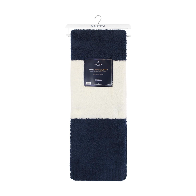 MANTA DE FRANELA NAUTICA 127X152 FLUFFY CAMA SOFA SUAVIDAD SUPERIOR AZUL MARINO - 6