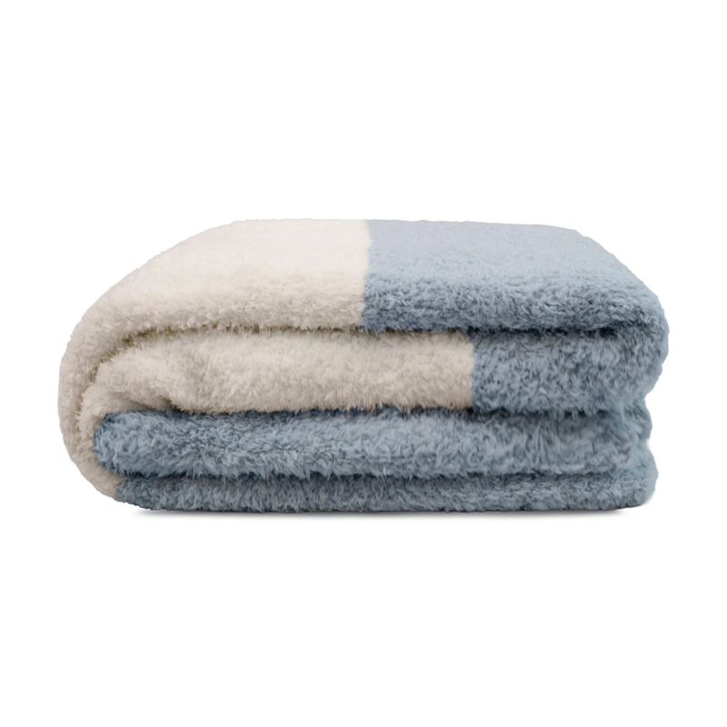 MANTA DE FRANELA NAUTICA 127X152 FLUFFY CAMA SOFA SUAVIDAD SUPERIOR CELESTE - 3