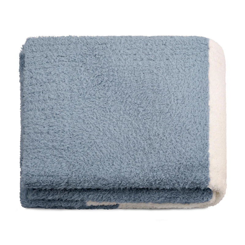 MANTA DE FRANELA NAUTICA 127X152 FLUFFY CAMA SOFA SUAVIDAD SUPERIOR CELESTE - 4
