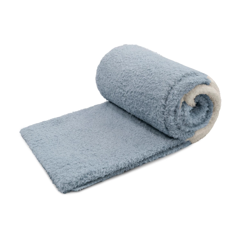 MANTA DE FRANELA NAUTICA 127X152 FLUFFY CAMA SOFA SUAVIDAD SUPERIOR CELESTE - 5