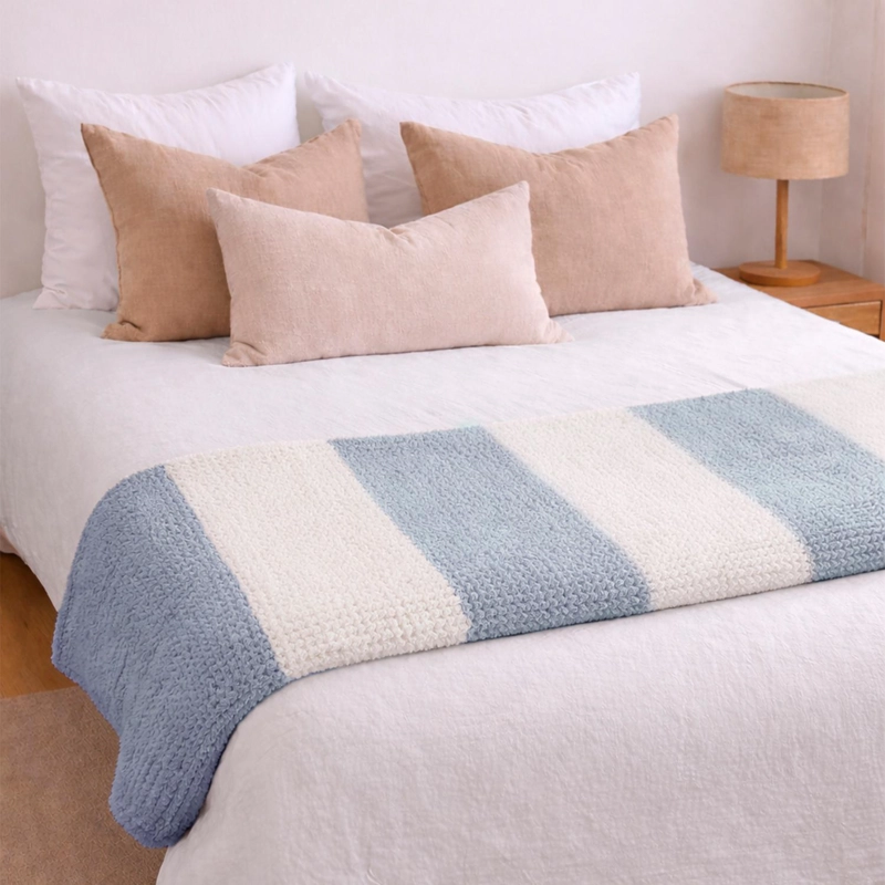 MANTA DE FRANELA NAUTICA 127X152 WAFFLE CAMA SOFA SUAVIDAD SUPERIOR CELESTE - 1