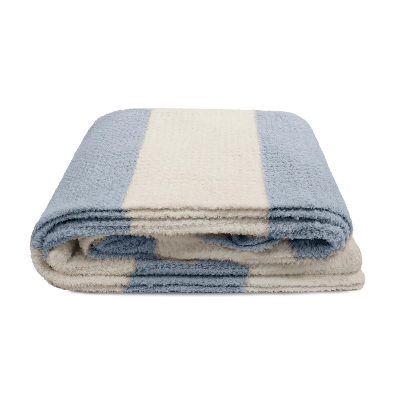 MANTA DE FRANELA NAUTICA 127X152 WAFFLE CAMA SOFA SUAVIDAD SUPERIOR CELESTE - 3