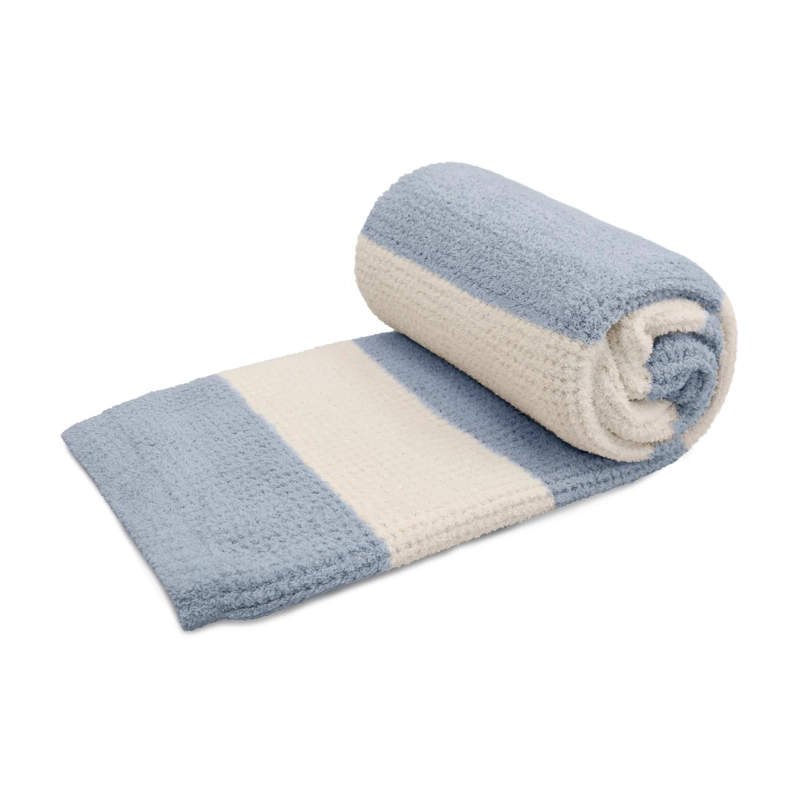 MANTA DE FRANELA NAUTICA 127X152 WAFFLE CAMA SOFA SUAVIDAD SUPERIOR CELESTE - 5