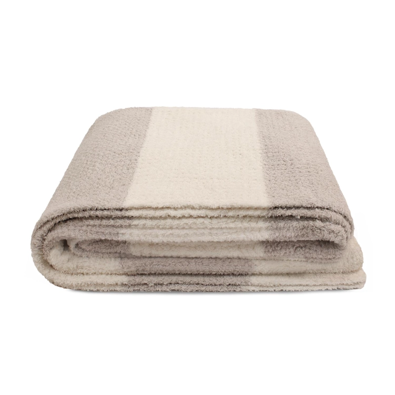 MANTA DE FRANELA NAUTICA 127X152 WAFFLE CAMA SOFA SUAVIDAD SUPERIOR TAUPE - 3