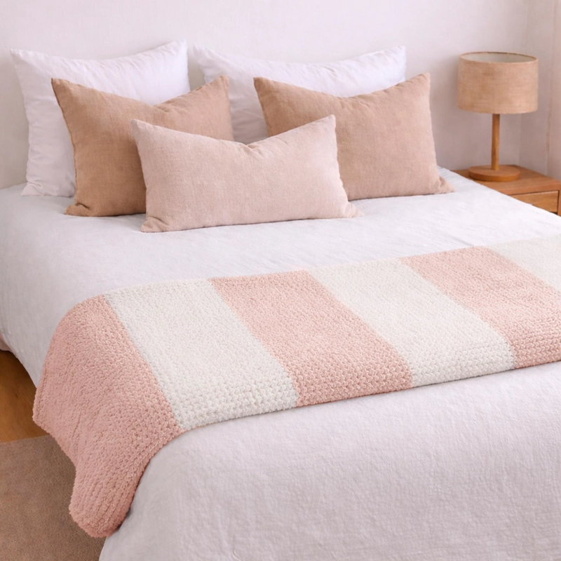 MANTA DE FRANELA NAUTICA 127X152 WAFFLE CAMA SOFA SUAVIDAD SUPERIOR ROSA - 1