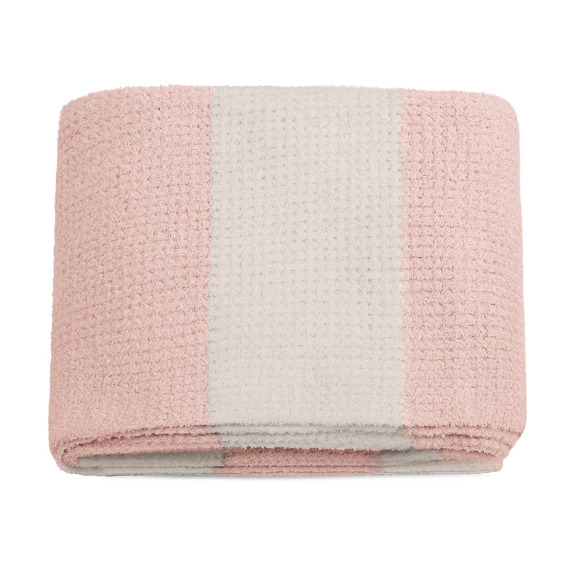 MANTA DE FRANELA NAUTICA 127X152 WAFFLE CAMA SOFA SUAVIDAD SUPERIOR ROSA - 4