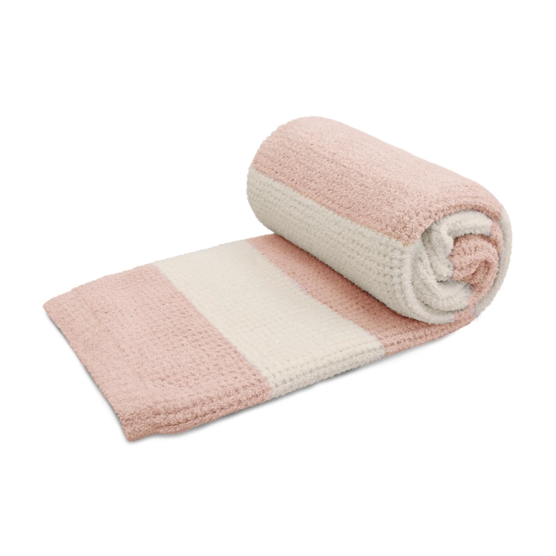 MANTA DE FRANELA NAUTICA 127X152 WAFFLE CAMA SOFA SUAVIDAD SUPERIOR ROSA - 5