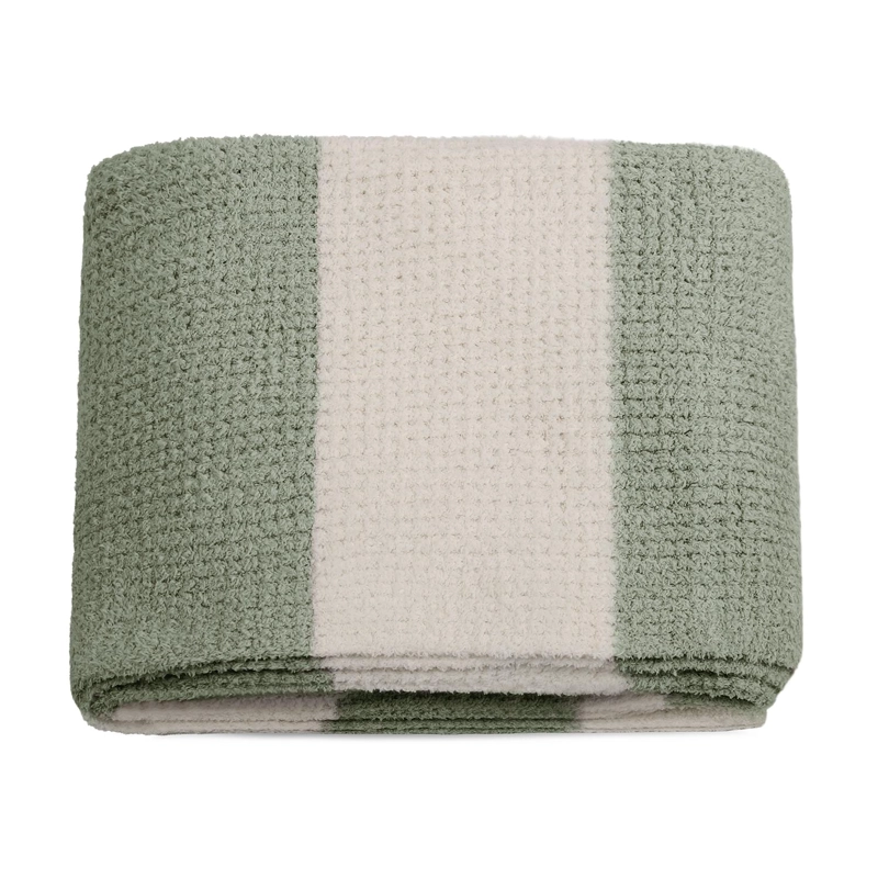 MANTA DE FRANELA NAUTICA 127X152 WAFFLE CAMA SOFA SUAVIDAD SUPERIOR VERDE - 4