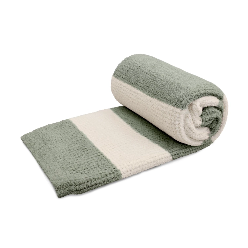 MANTA DE FRANELA NAUTICA 127X152 WAFFLE CAMA SOFA SUAVIDAD SUPERIOR VERDE - 5