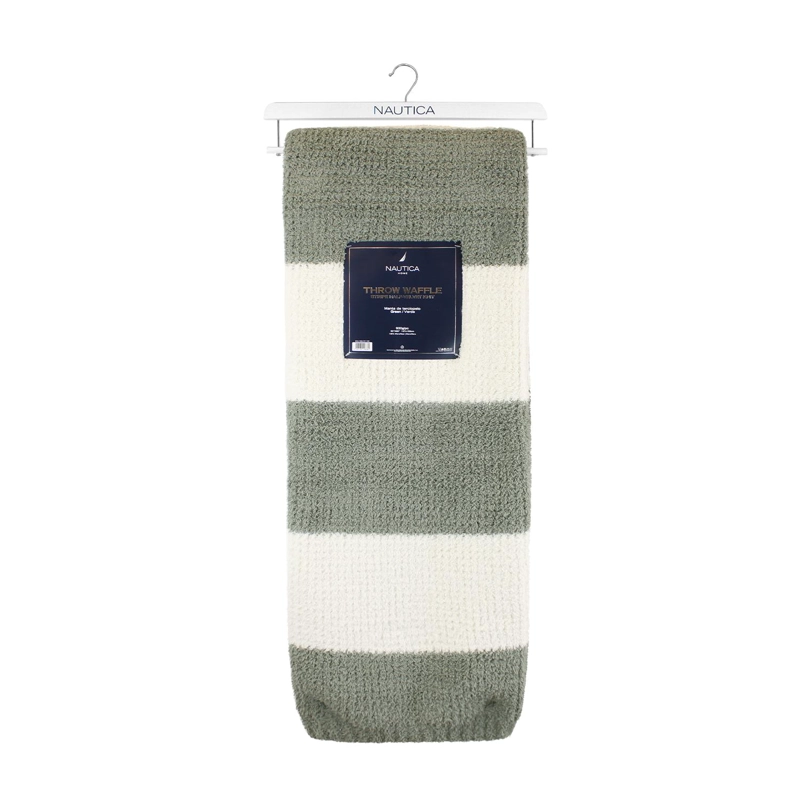 MANTA DE FRANELA NAUTICA 127X152 WAFFLE CAMA SOFA SUAVIDAD SUPERIOR VERDE - 6