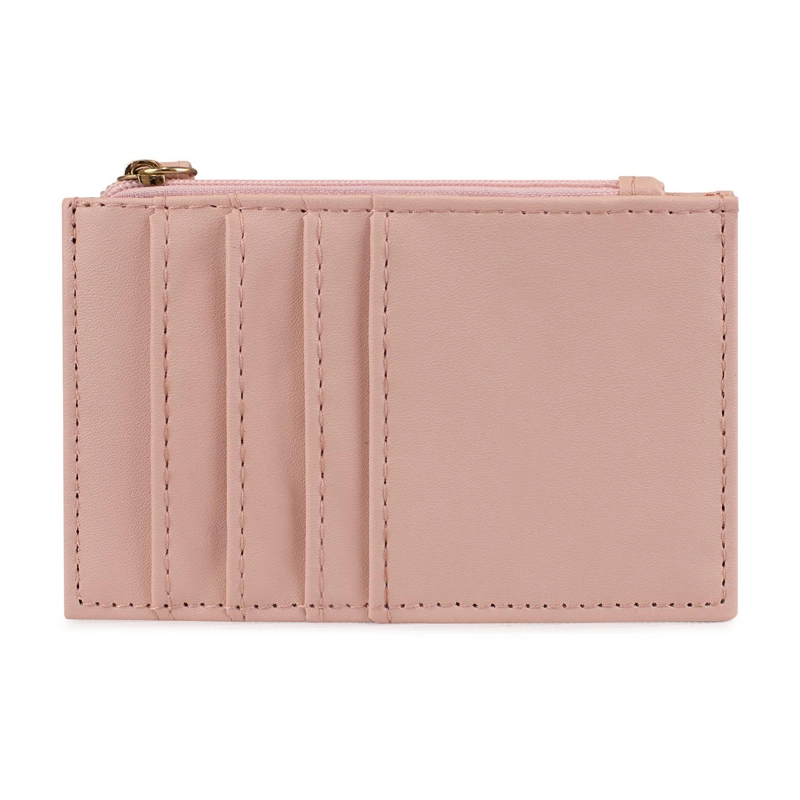 TARJETERO BILLETERA MUJER CON MONEDERO SUNY ROSADO CARVEN PARIS - 4