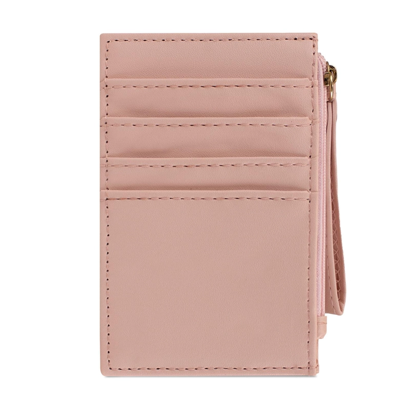 TARJETERO BILLETERA MUJER CON MONEDERO SUNY ROSADO CARVEN PARIS - 5