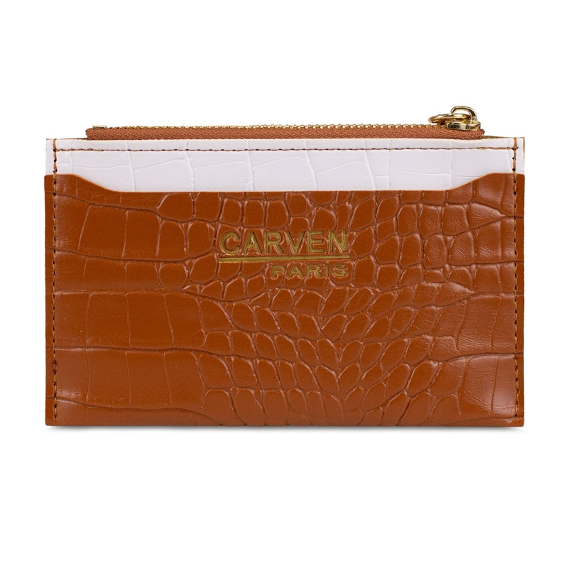 BILLETERA TARJETERO MUJER CON MONEDERO ZOE CAFE  CARVEN - 2