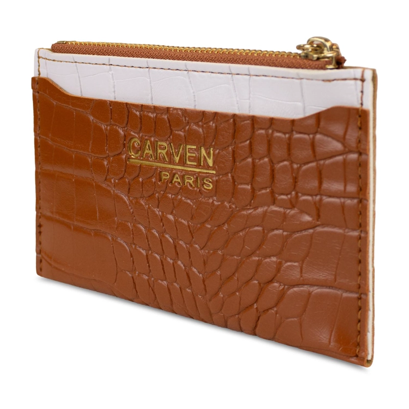 BILLETERA TARJETERO MUJER CON MONEDERO ZOE CAFE  CARVEN - 3