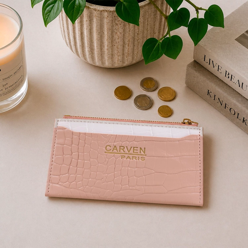 BILLETERA TARJETERO MUJER CON MONEDERO ZOE ROSA CARVEN - 1