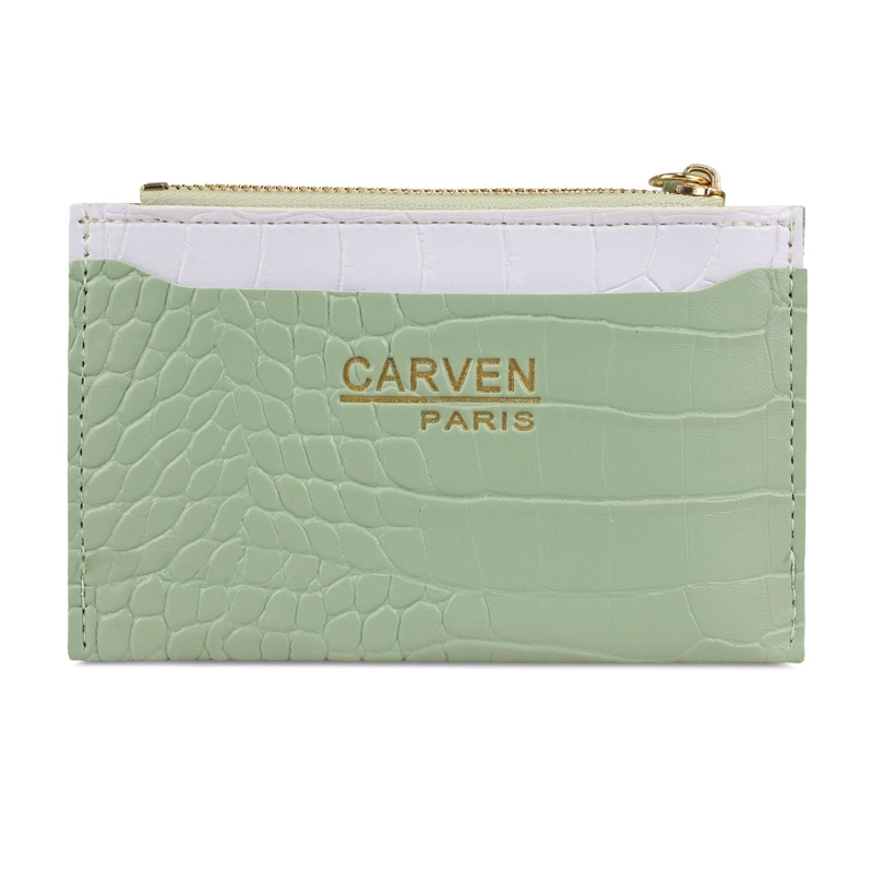 BILLETERA TARJETERO MUJER CON MONEDERO ZOE VERDE CARVEN - 2