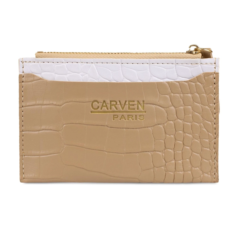 BILLETERA TARJETERO MUJER CON MONEDERO ZOE CAFE  CLARO CARVEN - 2