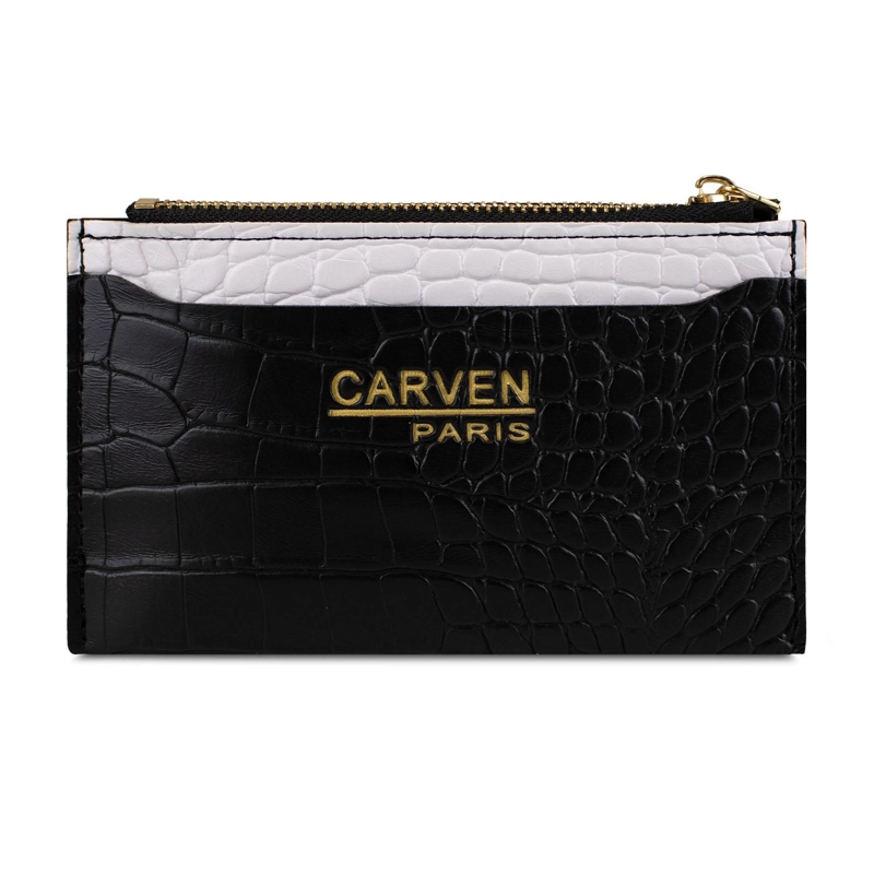 BILLETERA TARJETERO MUJER CON MONEDERO ZOE NEGRO CARVEN - 2