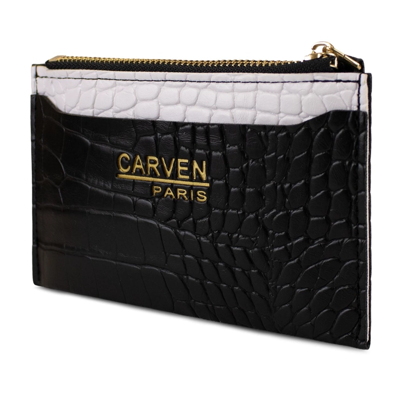 BILLETERA TARJETERO MUJER CON MONEDERO ZOE NEGRO CARVEN - 3