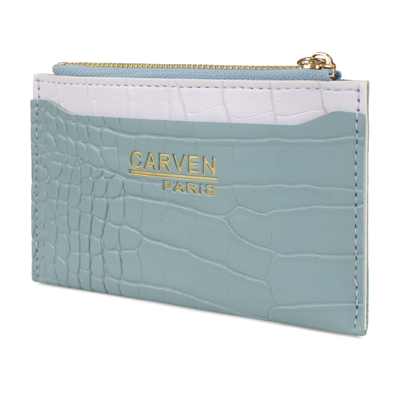BILLETERA TARJETERO MUJER CON MONEDERO ZOE AZUL CARVEN - 3
