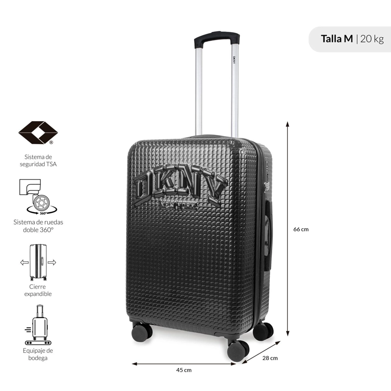 MALETA MEDIANA DONNA KARAN HOT TOWN 20K NEGRA DKNY - 2
