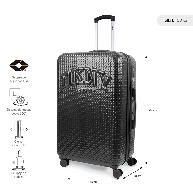 PACK 2 MALETAS DONNA KARAN HOT TOWN S 10K + L 23K NEGRA DKNY - 3