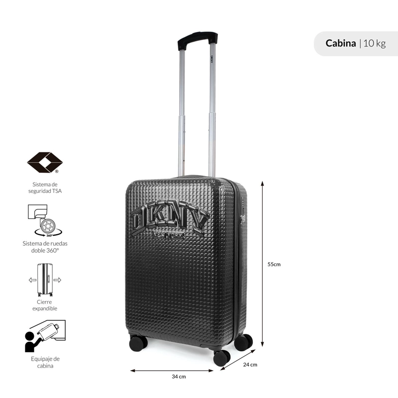 PACK 2 MALETAS DONNA KARAN HOT TOWN S 10K + M 20K NEGRA DKNY - 2