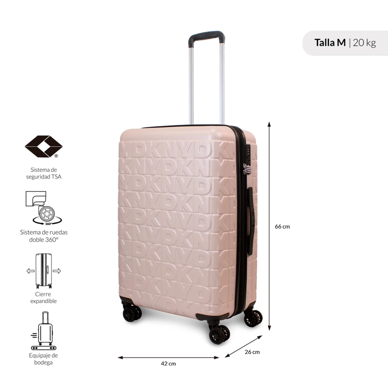 PACK 2 MALETAS DONNA KARAN MEGHAN S 10K + M 20K ROSADA DKNY - 4