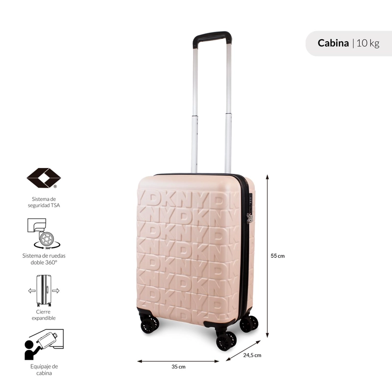 PACK 2 MALETAS DONNA KARAN MEGHAN S 10K + L 23K ROSADA DKNY - 3