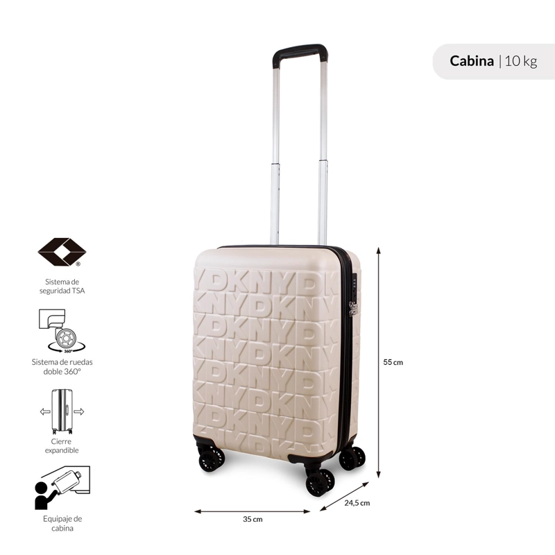 PACK 2 MALETAS DONNA KARAN MEGHAN S 10K + L 23K BEIGE DKNY - 3