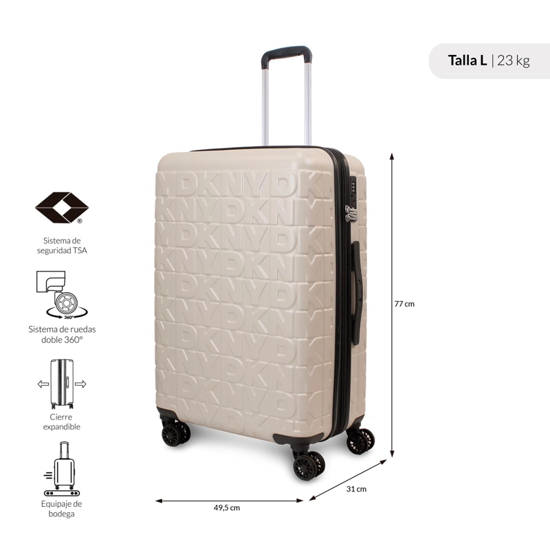 PACK 2 MALETAS DONNA KARAN MEGHAN S 10K + L 23K BEIGE DKNY - 4
