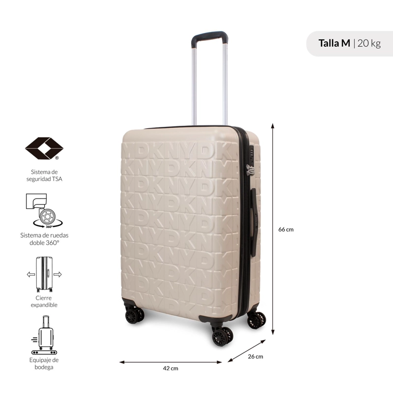 PACK 2 MALETAS DONNA KARAN MEGHAN S 10K + M 20K BEIGE DKNY - 4