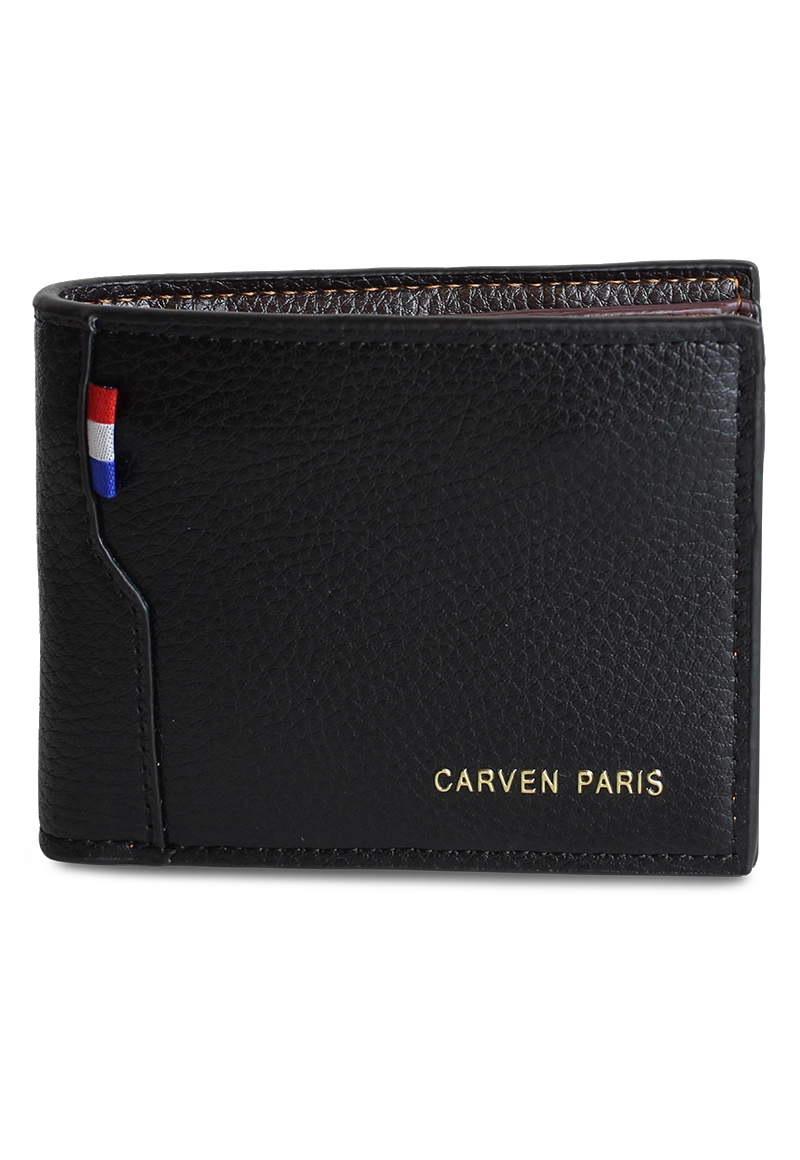 BILLETERA DE HOMBRE MATT  EN COLOR NEGRO CARVEN PARIS - 1