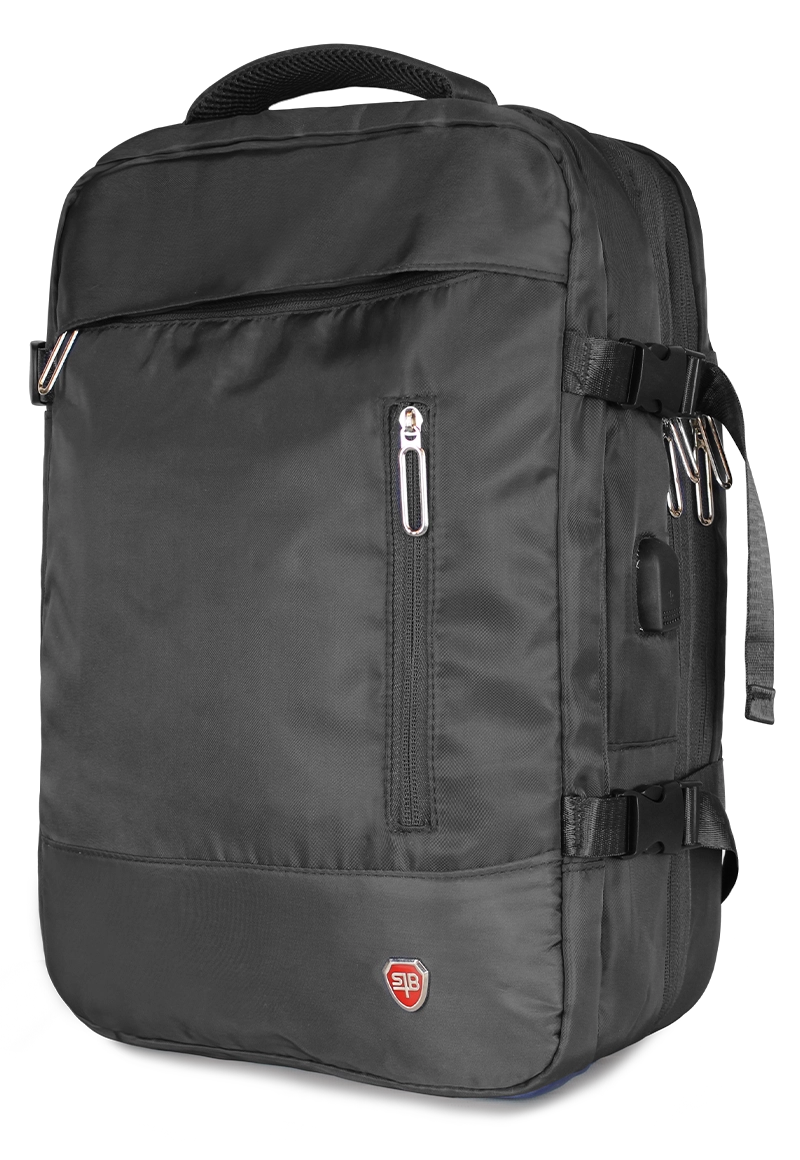 MOCHILA DE VIAJE VIRAL NEGRA CON USB SWISS BAG - 2