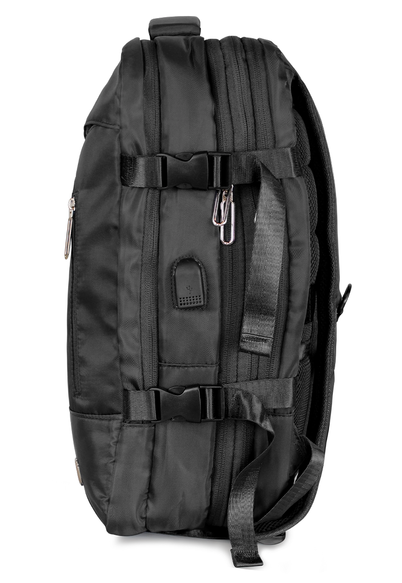 MOCHILA DE VIAJE VIRAL NEGRA CON USB SWISS BAG - 5