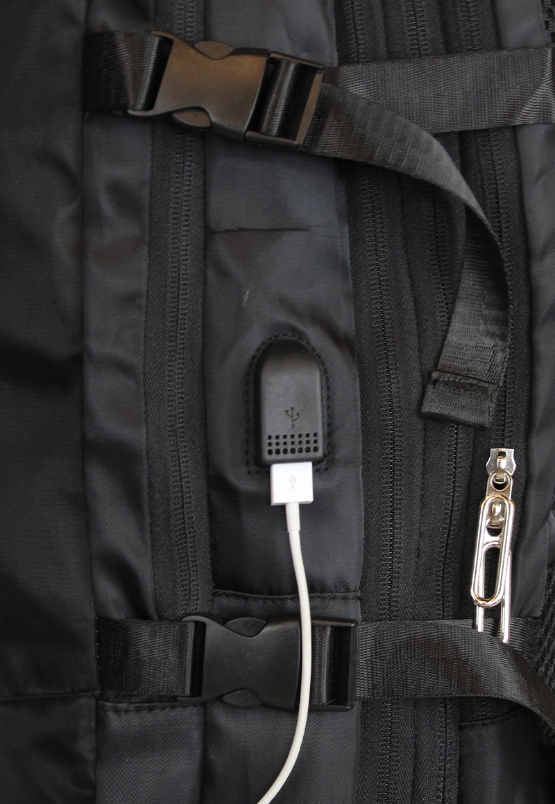 MOCHILA DE VIAJE VIRAL NEGRA CON USB SWISS BAG - 7