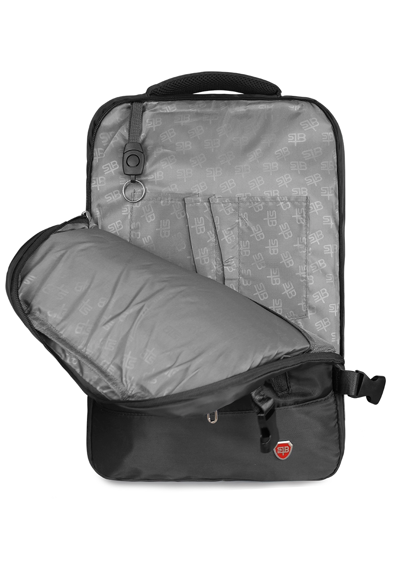 MOCHILA DE VIAJE VIRAL NEGRA CON USB SWISS BAG - 9