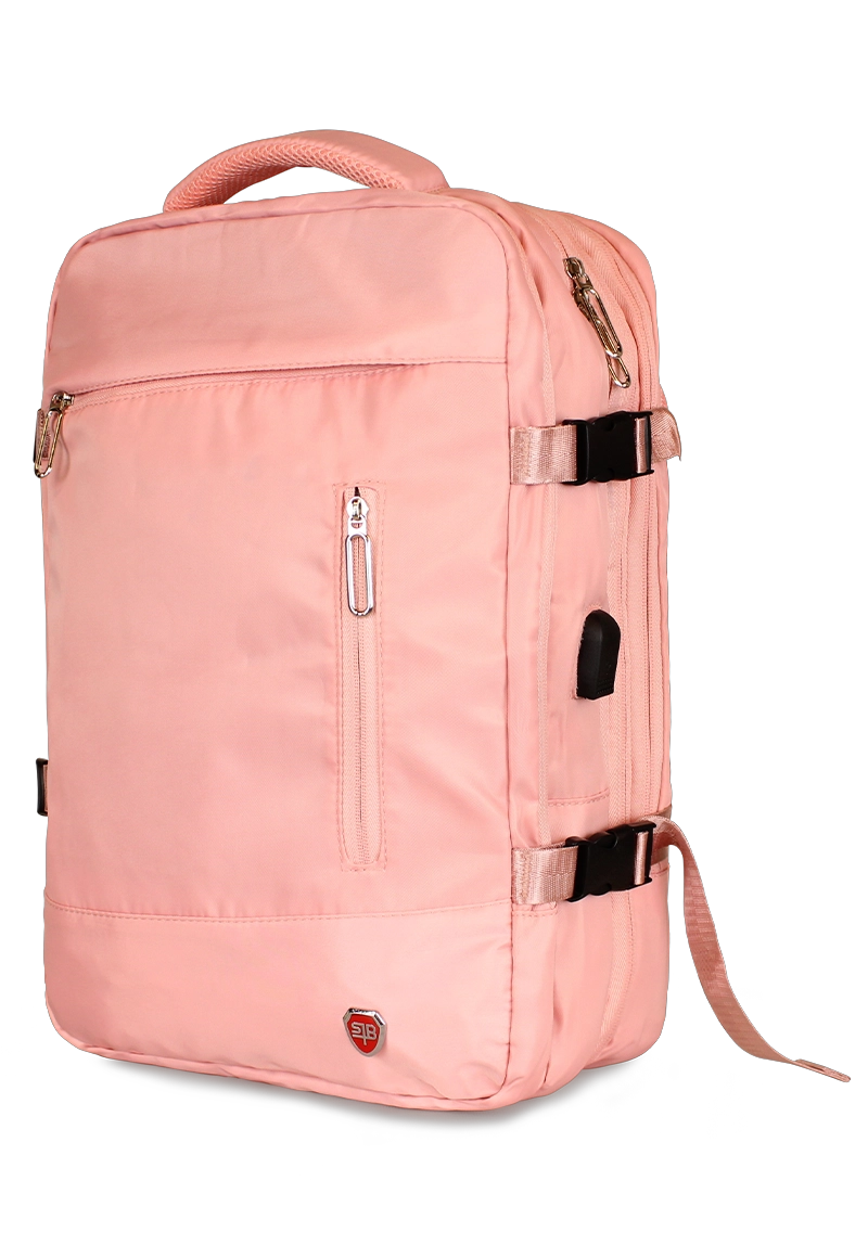 MOCHILA DE VIAJE VIRAL ROSADA CON USB SWISS BAG - 2
