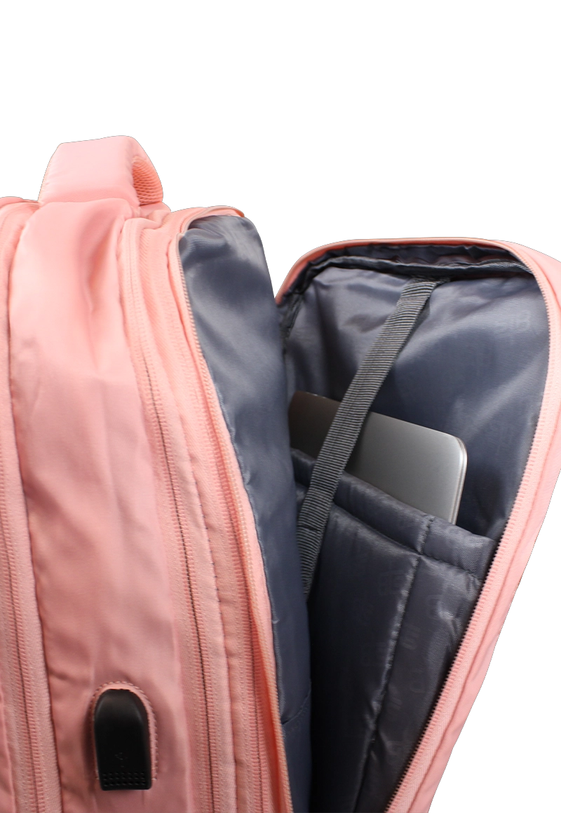 MOCHILA DE VIAJE VIRAL ROSADA CON USB SWISS BAG - 6