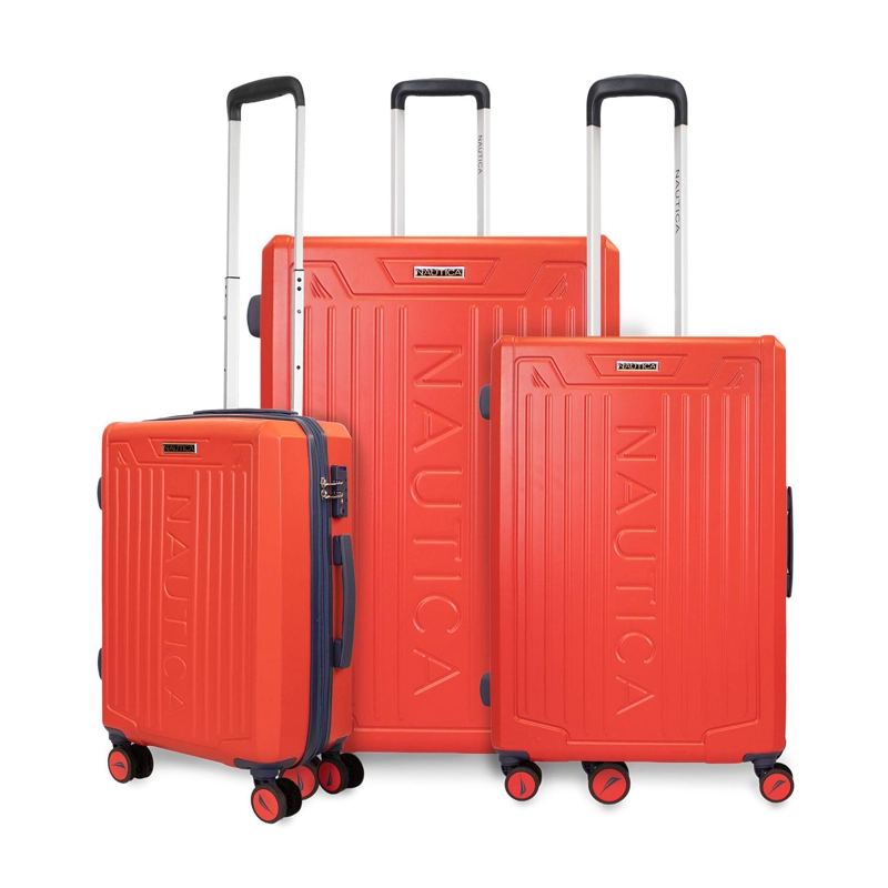 SET 3 MALETAS COPPER NAUTICA S+M+L CABINA 10K MEDIANA 20K Y GRANDE 23K NARANJA - 1