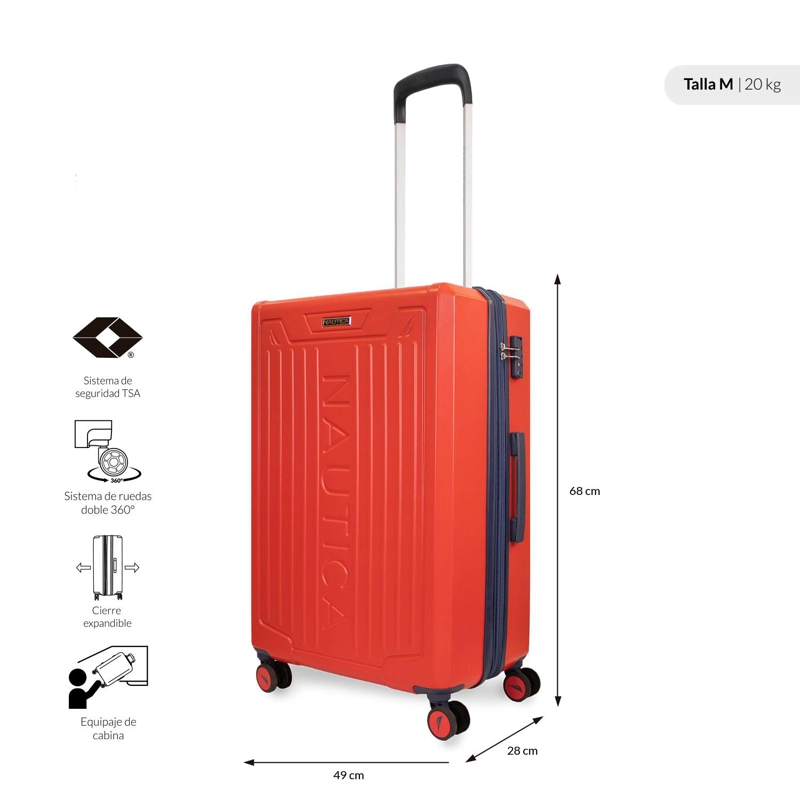 PACK 2 MALETAS COPPER NAUTICA MEDIANA 20K Y GRANDE 23K NARANJA - 3