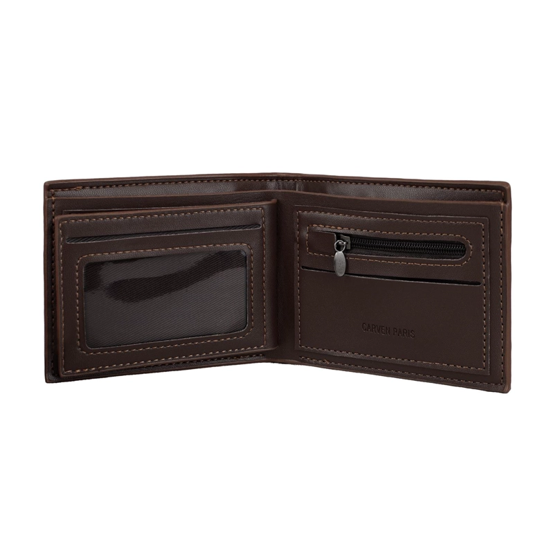 BILLETERA HOMBRE BRUNO CAFE  OSCURO CON MONEDERO CARVEN PARIS - 7