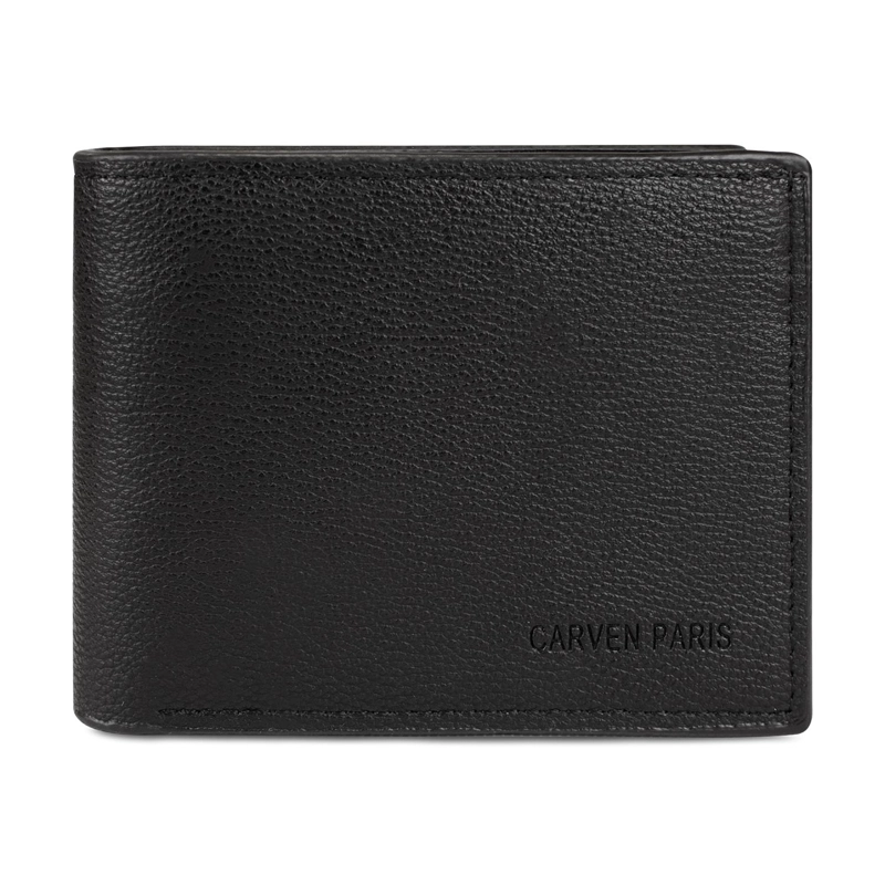 BILLETERA HOMBRE BRUNO NEGRA CON MONEDERO CARVEN PARIS - 3