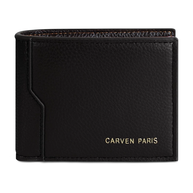 BILLETERA HOMBRE DANTE NEGRA CON MONEDERO CARVEN PARIS - 3