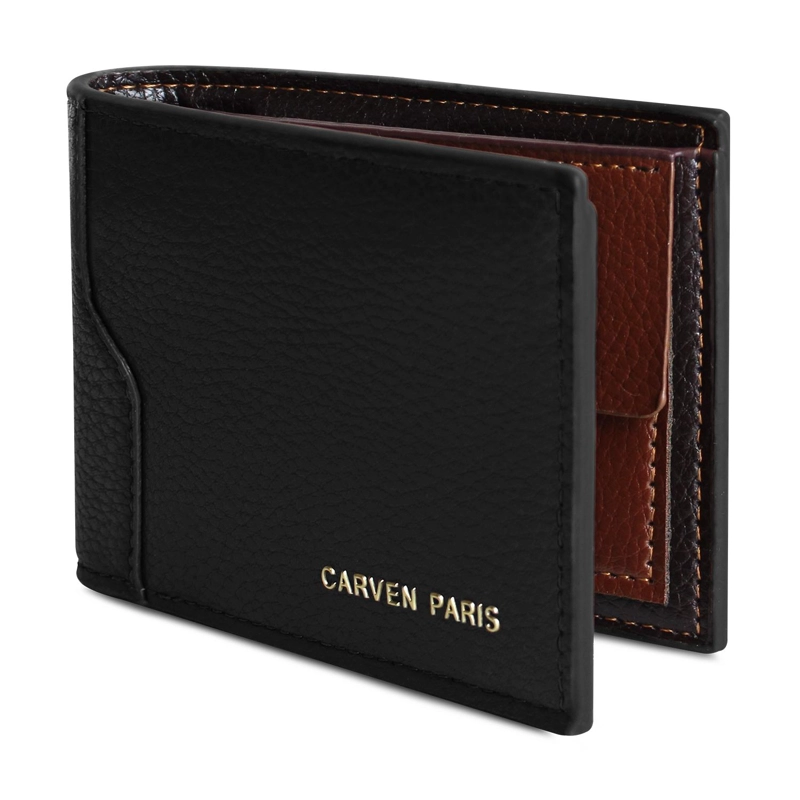 BILLETERA HOMBRE DANTE NEGRA CON MONEDERO CARVEN PARIS - 4