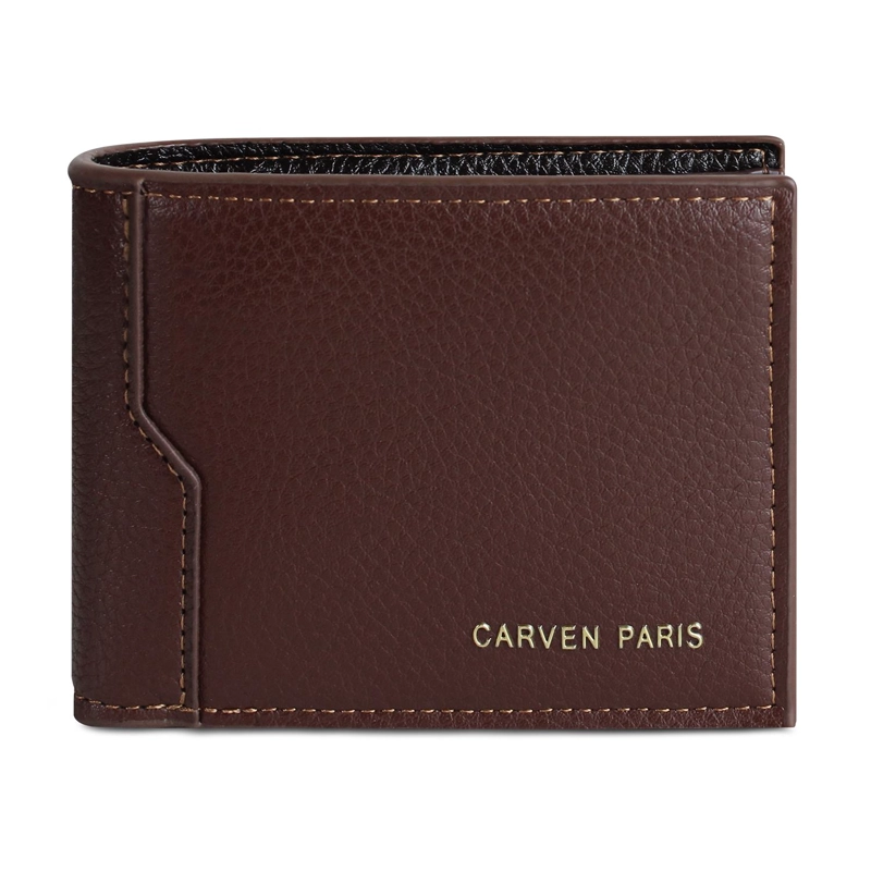 BILLETERA HOMBRE DANTE CAFE  CON MONEDERO CARVEN PARIS - 3