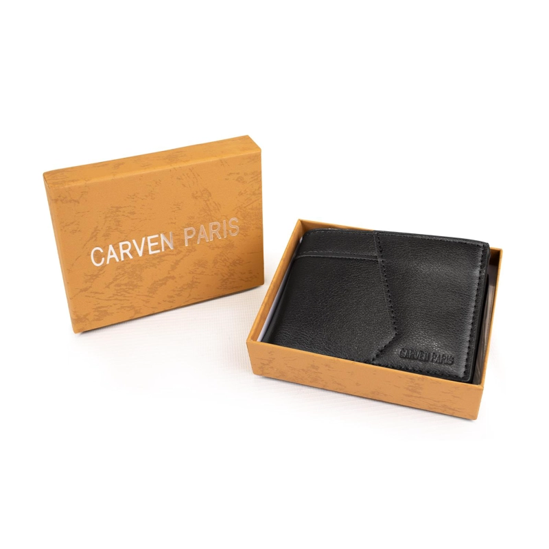 BILLETERA HOMBRE MILAN NEGRA CARVEN PARIS - 2