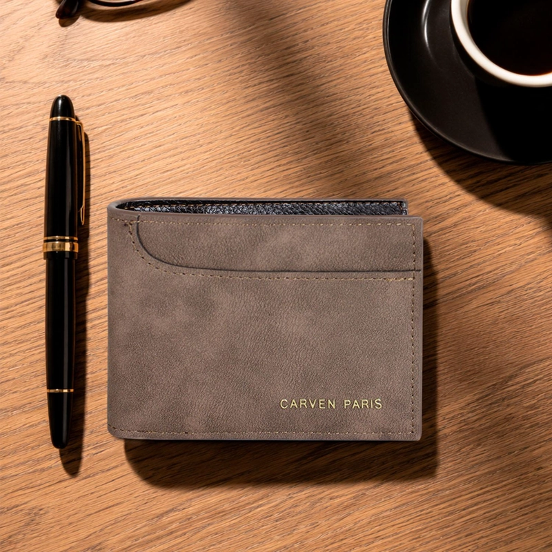 BILLETERA HOMBRE JACK CAFE  OSCURO CON MONEDERO CARVEN PARIS - 1