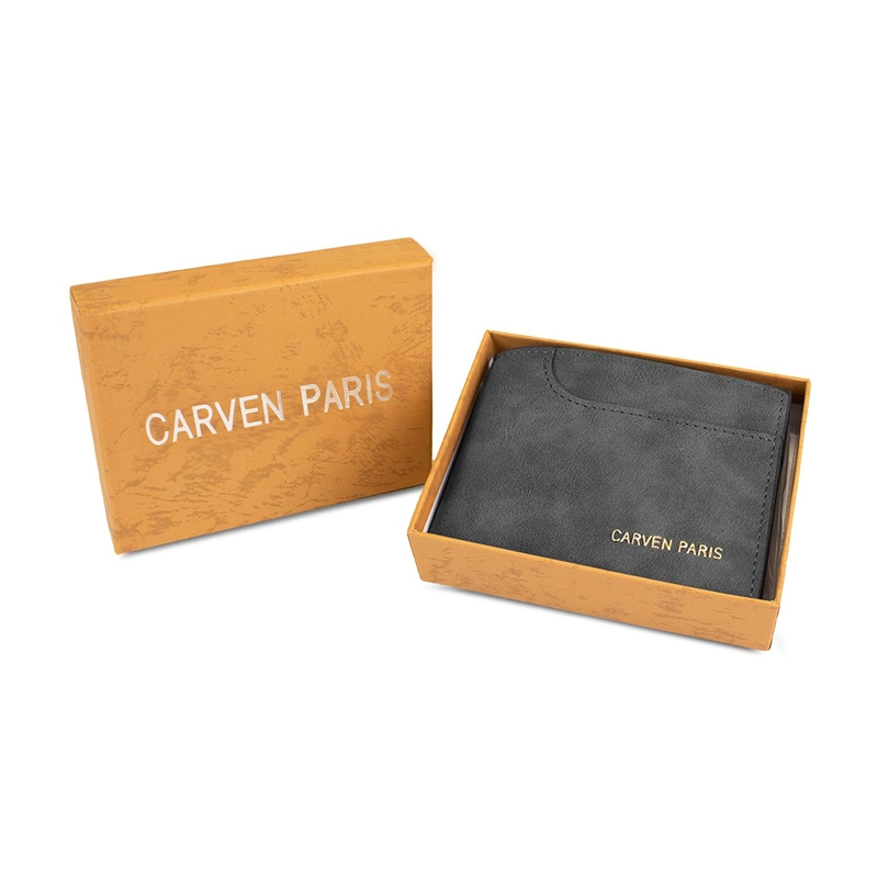 BILLETERA HOMBRE JACK NEGRA CON MONEDERO CARVEN PARIS - 2